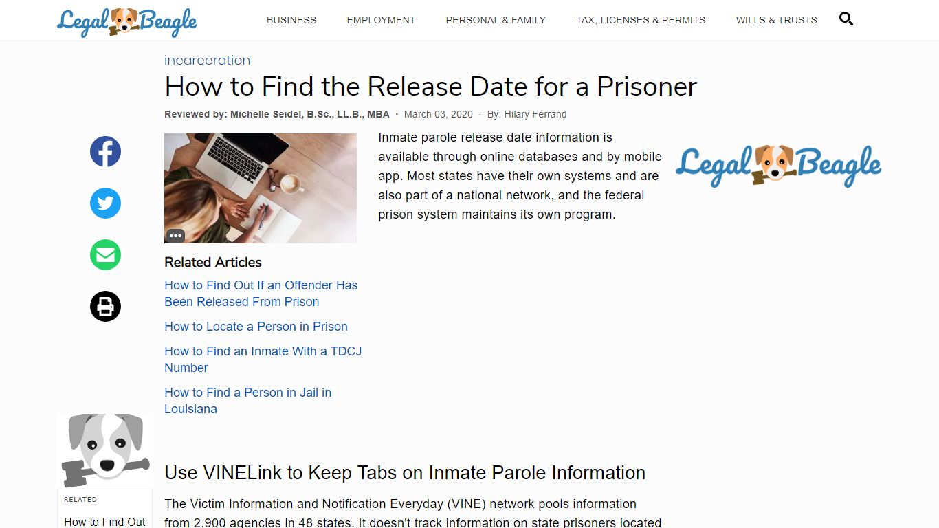How to Find the Release Date for a Prisoner | Legal Beagle